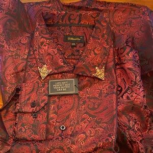 Diba Burgundy Paisley Shirt